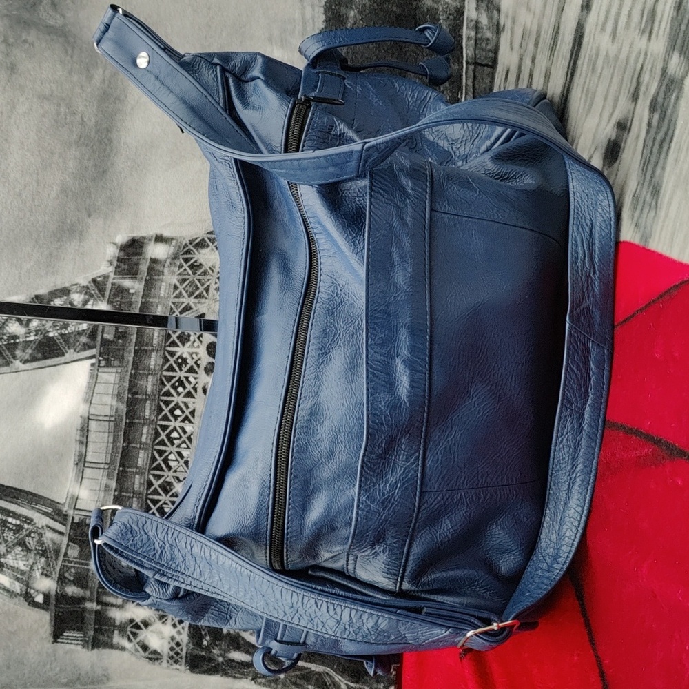 Blue/Purple Leather Bag - Picture 3 of 11